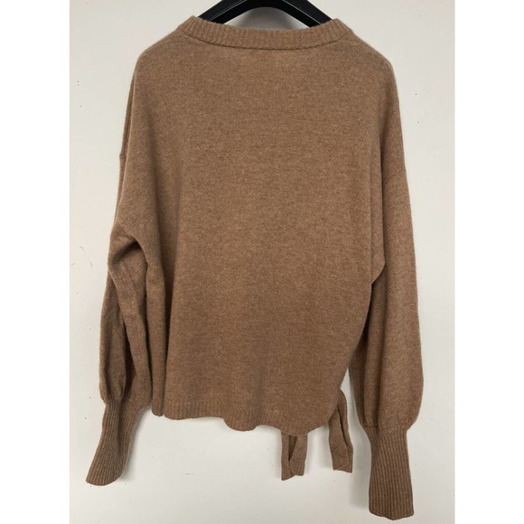 Cinq a sept 100% Cashmere knotted sweater Camel Size M FLAW - Picture 3 of 7